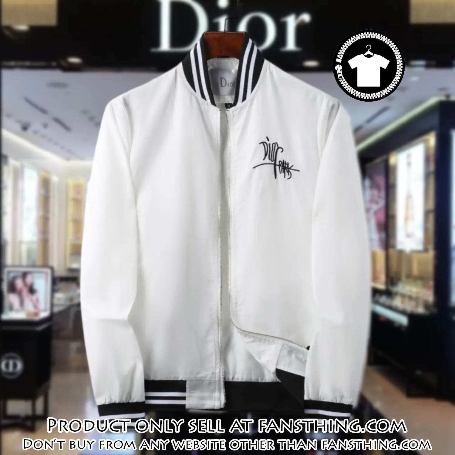 Dior luxury brand varsity zipper jacket vst1035 fst0652186